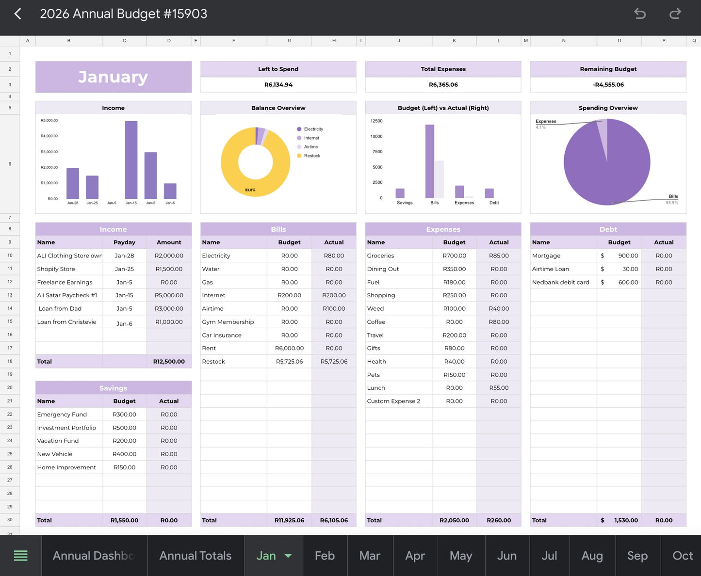 Monthly Budget Planner